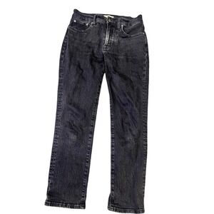 Madewell Mid Rise Perfect Vintage Jeans Black Wash Sz 27 Straight Leg Fair Trade